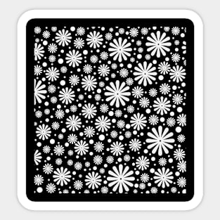 Black and white floral pattern Sticker